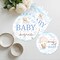 Teddy Bear Baby Shower Decorations - 96 Pcs We Can Barely Wait Baby Shower Decorations Blue Tableware Plates Napkins Fork Party Supplies